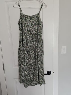 Carve Designs Green Floral Spaghetti-Strap Midi Dress